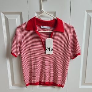 Zara Short Sleeve Polo Sweater